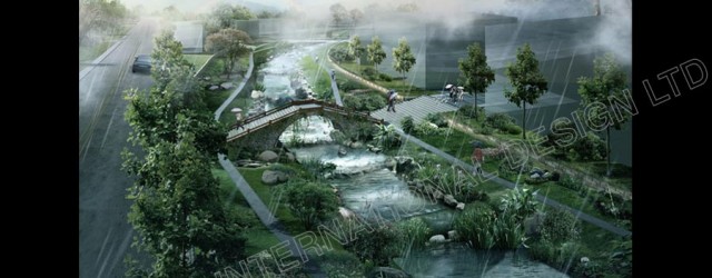 浙江省磐安翠溪滨水景观设计（国际竞标中标、2007年4月） 金华市磐安县 规模：河流总长3公里 Jin Hua, China Waterway Total Length: 3km